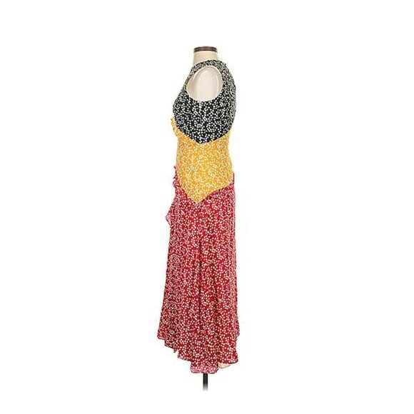 Saloni Agnes Knot Print Silk Crepe De Chine Dress Size 2 Multicolor Combo - Picture 8 of 8